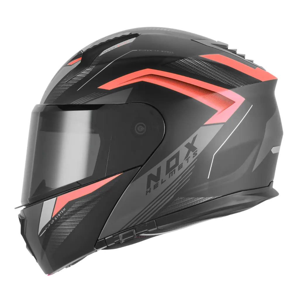 Casco Nox Modular N968 Shift NegMatt/Red 